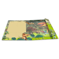 HERMA Classeur A3 dinosaure pour enfant en carton avec motif dinosaure animal, élastique, rabat intérieur et impression intérieu