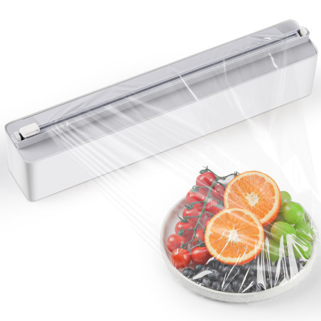Quasziwa Derouleur Film Alimentaire Magnétique - Distributeur Papier Aluminium et Film avec Lames Tranchantes, Cutter Pour Tiroi