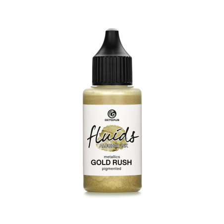 30ml Fluids Alcohol Ink GOLD RUSH, Encre à alcool pour Fluid Art et Resin Art, or métallique