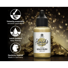30ml Fluids Alcohol Ink GOLD RUSH, Encre à alcool pour Fluid Art et Resin Art, or métallique