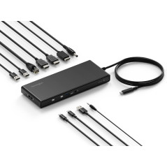 Kensington SD4842P - Station d'accueil USB-C 10-en-1 avec 3 Sorties Vidéo HD 1080p @120Hz, Alimentation 100W, 5 Ports USB Plug &