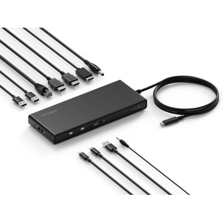 Kensington SD4842P - Station d'accueil USB-C 10-en-1 avec 3 Sorties Vidéo HD 1080p @120Hz, Alimentation 100W, 5 Ports USB Plug &