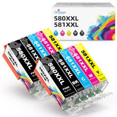 Q-image 580XXL 581XXL Compatible avec Cartouches Canon 580 581 XXL Multipack, pour Canon Pixma TS8150 TS8250 TS6150 TS6151 TR855