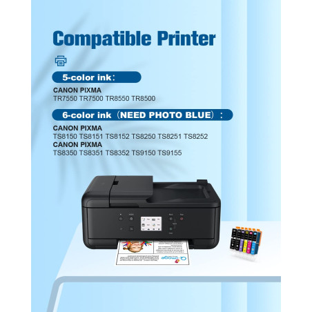 Q-image 580XXL 581XXL Compatible avec Cartouches Canon 580 581 XXL Multipack, pour Canon Pixma TS8150 TS8250 TS6150 TS6151 TR855