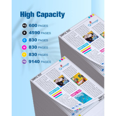 Q-image 580XXL 581XXL Compatible avec Cartouches Canon 580 581 XXL Multipack, pour Canon Pixma TS8150 TS8250 TS6150 TS6151 TR855
