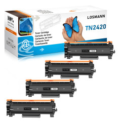 LOSMANN 4x Toner Compatible pour Brother TN-2420 TN-2410 TN2420 pour Brother HL-L2310D HL-L2350DN HL-L2370DN HL-L2375DW DCP-L251