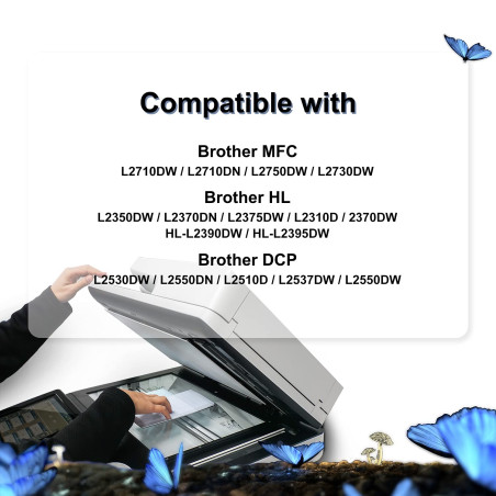 LOSMANN 4x Toner Compatible pour Brother TN-2420 TN-2410 TN2420 pour Brother HL-L2310D HL-L2350DN HL-L2370DN HL-L2375DW DCP-L251