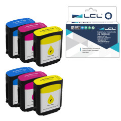LCL Cartouche d'encre Compatible C4911A C4912A C4913A(2Cyan 2Magenta 2Jaune) Remplacement pour HP DesignJet Printers: 510/Design
