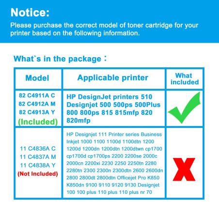 LCL Cartouche d'encre Compatible C4911A C4912A C4913A(2Cyan 2Magenta 2Jaune) Remplacement pour HP DesignJet Printers: 510/Design