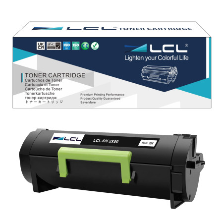 LCL Cartouche de Toner Compatible 60F2X00 601X 60F0XA0 600XA 60F2X0E 602XE 20000Pages (1Noir) Remplacement pour Lexmark MX510 MX
