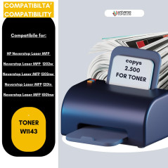 universo cartuccia® 143A W1143A 143AD W1143AD2 Kit 2 Toner compatible avec HP Neverstop Laser MFP 1202w 1202nw 1201n 1001nw Impr