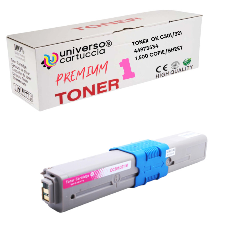 UniversoCartouche® Toner compatible non OEM pour imprimantes C301 C321 MC332 MC342 5 toners compatibles pour Oki C301dn C321dn M