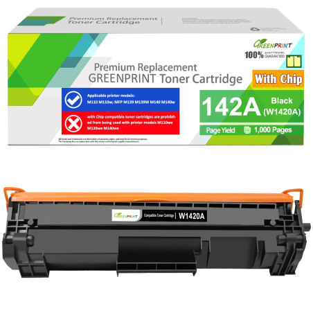 142A W1420A (avec puce) Cartouche de toner compatible 1000 pages Capacité standard noire pour H P M110 M110W MFP M139 M140 M140W
