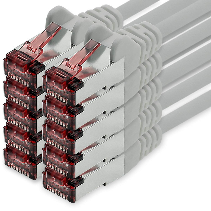 1CONN Câble réseau Cat6 10 x 0,25 m gris câble Ethernet Lankabel câble réseau Cat6 Lan câble patch Sftp Pimf 1000 Mbits 1CONN Câble réseau Cat6 10 x 0,25 m gris câble Ethernet Lankabel câble réseau Cat6 Lan câble patch Sftp Pimf 1000 Mbits