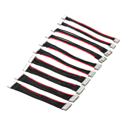 LINSYRC 10 Pièces Câble Extension d'équilibre Lipo 2S 3S 4S 5S 6S Adaptateur Prise Mâle à Femelle Connecteur JST-XH avec Fil de 