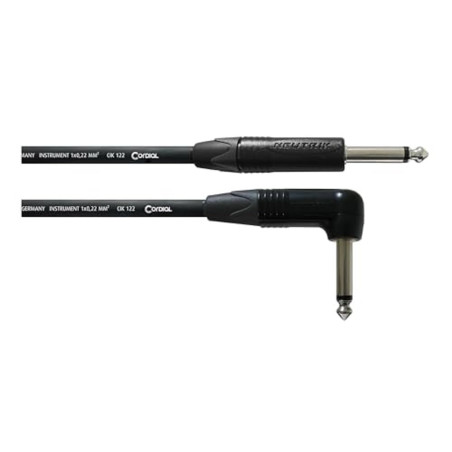 CORDIAL CABLES Câble guitare jack droit/coudé 6 m CÂBLES INSTRUMENT Select Jack droit/coudé