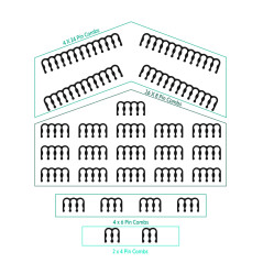 LINKUP - Kit de Peigne de câble pour rallonge de câble d'alimentation PSU | 4 x 24 P | 16 x 8 P | 4 x 6 P | Noir