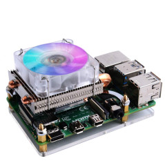 GeeekPi Raspberry Pi 4 Low-Profile ICE Tower CPU Cooler, Raspberry Pi RGB PWM Cooling Fan and Raspberry Pi Heatsink for Raspberr