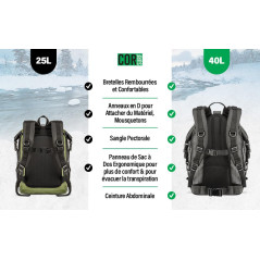 COR Surf Sac à Dos étanche avec protection pour Ordinateur Portable | Sac étange Impermeable Sac (Gris 40L)