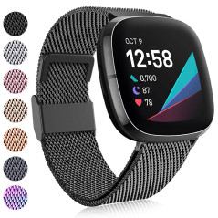Faliogo Compatible avec Fitbit Versa 3 Bracelet/Fitbit Sense Bracelet, Bracelet de Remplacement Métal en Acier Inoxydable pour F