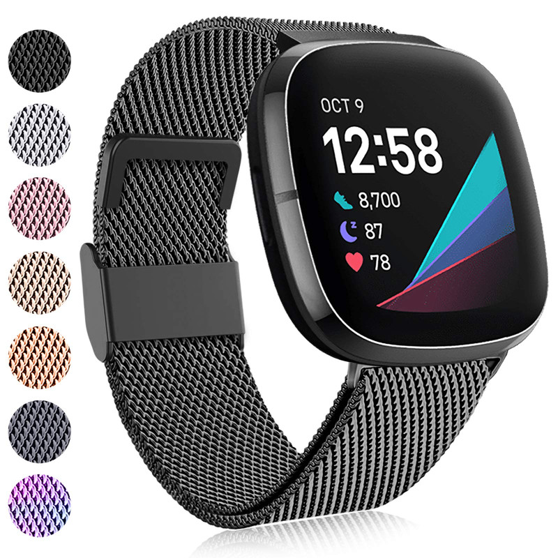 Faliogo Compatible avec Fitbit Versa 3 Bracelet/Fitbit Sense Bracelet, Bracelet de Remplacement Métal en Acier Inoxydable pour F Faliogo Compatible avec Fitbit Versa 3 Bracelet/Fitbit Sense Bracelet, Bracelet de Remplacement Métal en Acier Inoxydable pour F