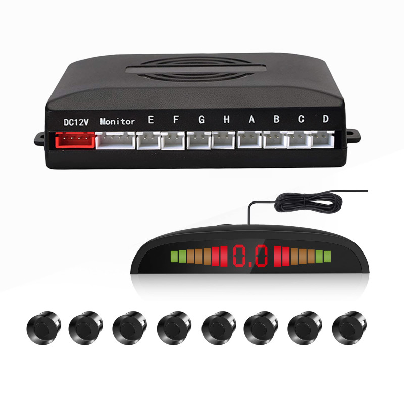 Voiture Système Radar de Recul, Cocar Buzzer Radar Parking Kit LED Écran avec Distance Affichage + 8 Capteurs + Avertissement so Voiture Système Radar de Recul, Cocar Buzzer Radar Parking Kit LED Écran avec Distance Affichage + 8 Capteurs + Avertissement so