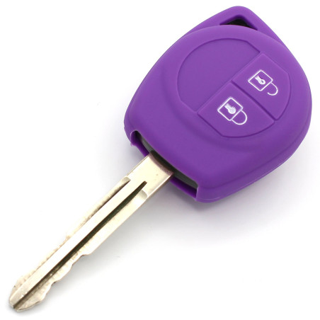 Finest-Folia Coque en silicone pour clé de voiture à 2 boutons Violet