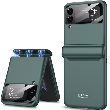Coque pour Samsung Galaxy Z Flip 4 5G Protection Intégrée de L'objectif de L'appareil Photo et Charnière, Housse Résistant aux C