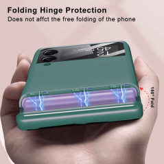 Coque pour Samsung Galaxy Z Flip 4 5G Protection Intégrée de L'objectif de L'appareil Photo et Charnière, Housse Résistant aux C