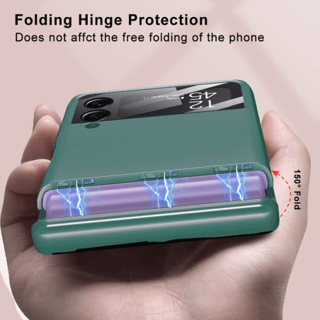Coque pour Samsung Galaxy Z Flip 4 5G Protection Intégrée de L'objectif de L'appareil Photo et Charnière, Housse Résistant aux C