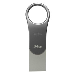 Silicon Power Mobile C80 lecteur USB flash 64 Go USB Type-A / USB Type-C 3.0 (3.1 Gen 1) Titane - Lecteurs USB flash (64 Go, USB