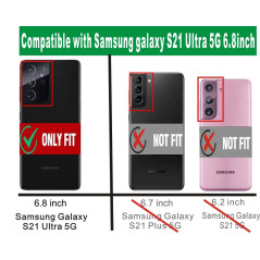 Coque de Samsung Galaxy S21 Ultra 5G, Folmecket Protection Rigide Antichoc pour Samsung Galaxy S21 Ultra 5G 6,8" (S21 Ultra 5G T