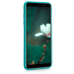 kwmobile Housse Compatible avec Samsung Galaxy A6 (2018) Coque - Housse de téléphone Protection Souple en Silicone - pétrole Mat