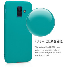 kwmobile Housse Compatible avec Samsung Galaxy A6 (2018) Coque - Housse de téléphone Protection Souple en Silicone - pétrole Mat