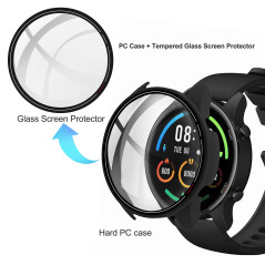 Acadeny 2pièces Coque Protection Écran en Verre Trempé +PC Bumper Compatible avec Xiaomi Mi Watch Anti-Rayure Protecteur Étui -N