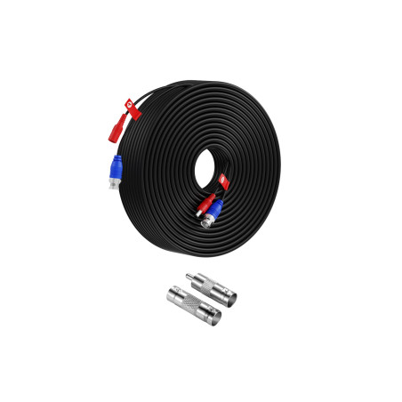 Anlapus PACK 1 Câble Coaxial BNC Vidéo Rallonge 100ft 30mètres Préfabriqué Tout-En-Un pour Camera de Surveillance Analog/CVI/AHD
