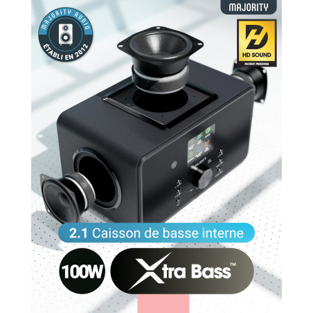 Radio Internet WiFi avec Bluetooth | Radio Dab Plus & FM | 100W 2.1 Caisson de Basse Interne pour Xtra Bass | Spotify Connect &