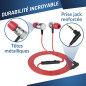 KLIM Fusion Écouteurs Filaires avec Micro Hi-FI, Mousse à Mémoire, Jack 3.5mm, Rouge KLIM Fusion Écouteurs Filaires avec Micro Hi-FI, Mousse à Mémoire, Jack 3.5mm, Rouge