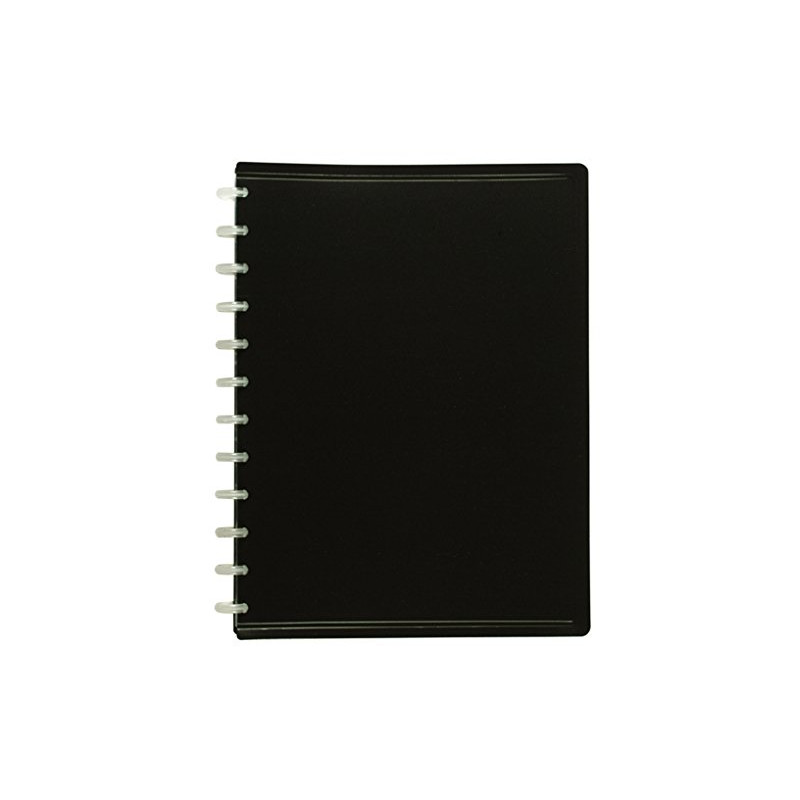 Viquel Reliure Geode Porte documents en plastique Grande capacité 80 Vues - 40 pochettes amovibles en polypropylène Noir