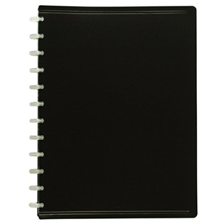 Viquel Reliure Geode Porte documents en plastique Grande capacité 80 Vues - 40 pochettes amovibles en polypropylène Noir