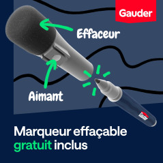 GAUDER Étiquettes Magnétiques Inscriptibles | (75 x 75 mm) Cartes Magnétiques Effaçables | Pour Tableaux Kanban et Blanc