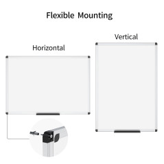 VIZ-PRO tableau blanc magnétique avec cadre en aluminium et porte-marqueurs, effaçable à sec, 120 x 90 cm, idéal pour bureau, éc