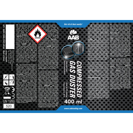 2 x AABCOOLING Bombe a Air Comprimé 400ml, Préparation en Spray de Air Comprimé, sans Odeur Nettoyage PC, Enlever la Poussière,