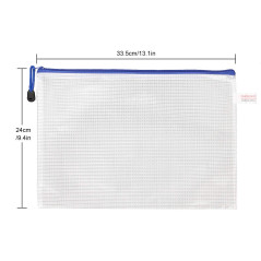 STARVAST 20 Pcs Pochette A4 Zippée, Pochette à Fermeture Éclair, Chemise PVC Mesh de Rangement Fichiers A4 pour Stockage Documen