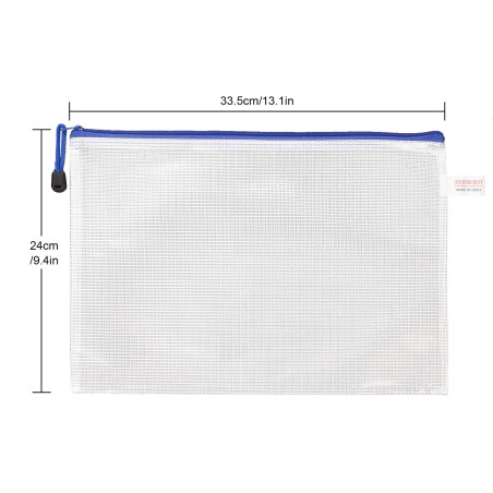 STARVAST 20 Pcs Pochette A4 Zippée, Pochette à Fermeture Éclair, Chemise PVC Mesh de Rangement Fichiers A4 pour Stockage Documen
