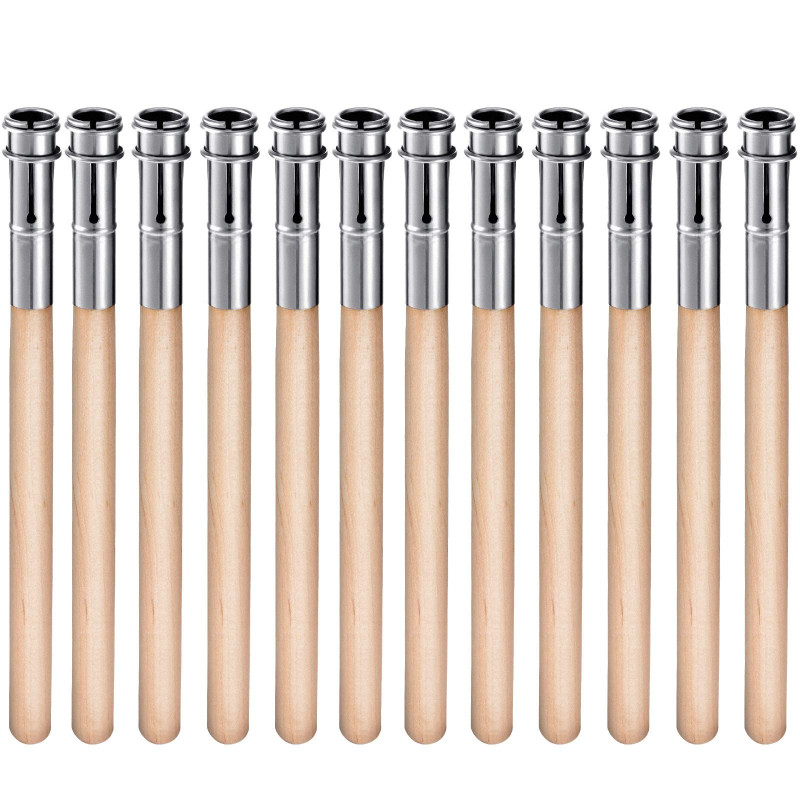 12 Pièces Extendeurs de Crayon en Bois Allongeur de Crayon d'Art Extension de Crayon avec Poignée en Aluminium pour Fournitures 12 Pièces Extendeurs de Crayon en Bois Allongeur de Crayon d'Art Extension de Crayon avec Poignée en Aluminium pour Fournitures