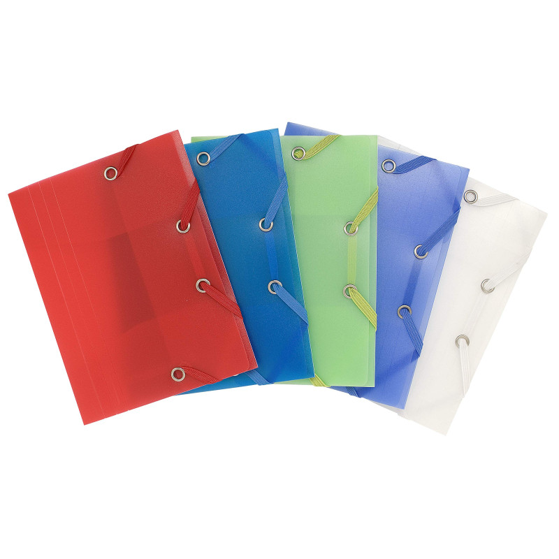 Exacompta - Réf. 50889E - Carton de 25 chemises à élastiques Chromaline pour format pocket - pochettes 3 rabats - en polypropylè Exacompta - Réf. 50889E - Carton de 25 chemises à élastiques Chromaline pour format pocket - pochettes 3 rabats - en polypropylè
