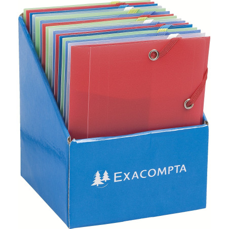 Exacompta - Réf. 50889E - Carton de 25 chemises à élastiques Chromaline pour format pocket - pochettes 3 rabats - en polypropylè