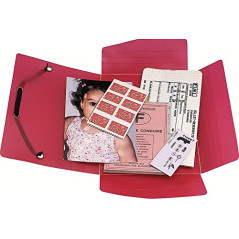 Exacompta - Réf. 50889E - Carton de 25 chemises à élastiques Chromaline pour format pocket - pochettes 3 rabats - en polypropylè