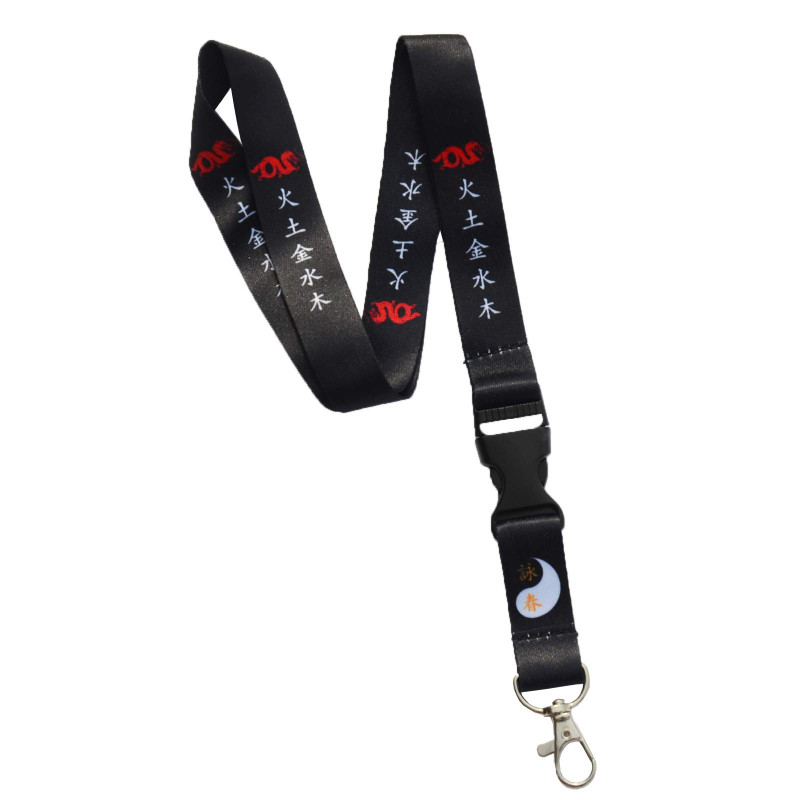 Tour de Cou Badge Cordon Porte Clés avec Clip Lanière Imprimé Recto Verso (Noir) Tour de Cou Badge Cordon Porte Clés avec Clip Lanière Imprimé Recto Verso (Noir)
